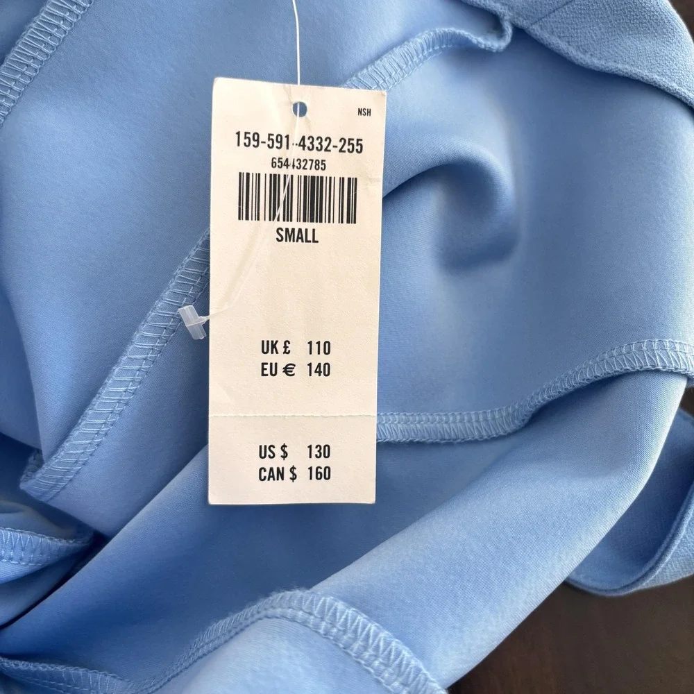 Abercrombie & Fitch Wide Strap Corset Midi Dress S Blue Maxi Formal Wedding NWT
